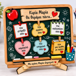 Πίνακας με λόγια για τη Δασκάλα